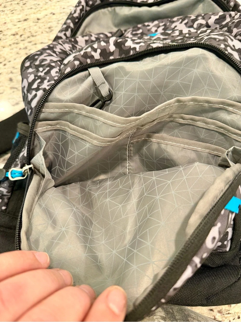 High Sierra Access Laptop Backpack Black Gray Camo Turquoise Travel like New